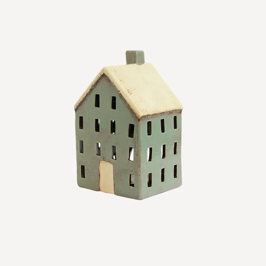 Alsace Chalet Tealight House Blue