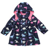 Dino Colour Change Raincoat Navy