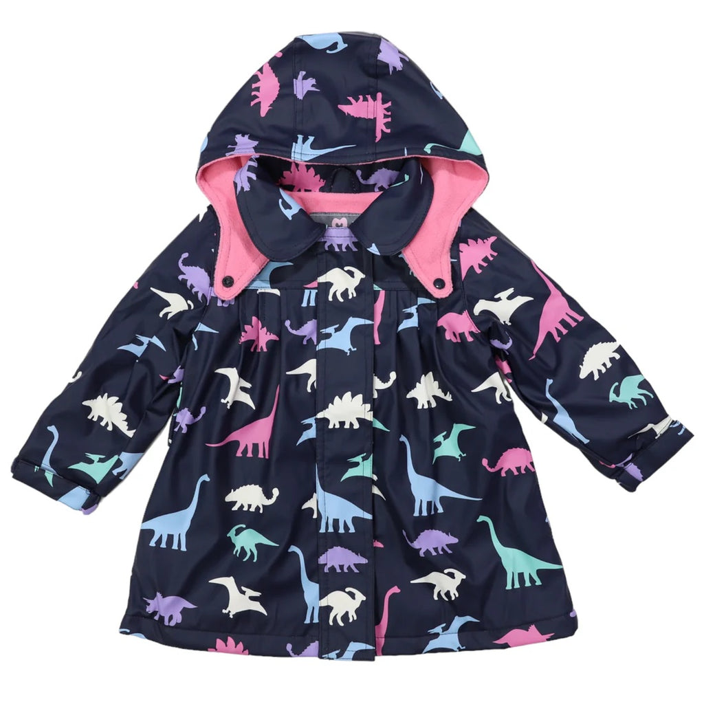 Dino Colour Change Raincoat Navy