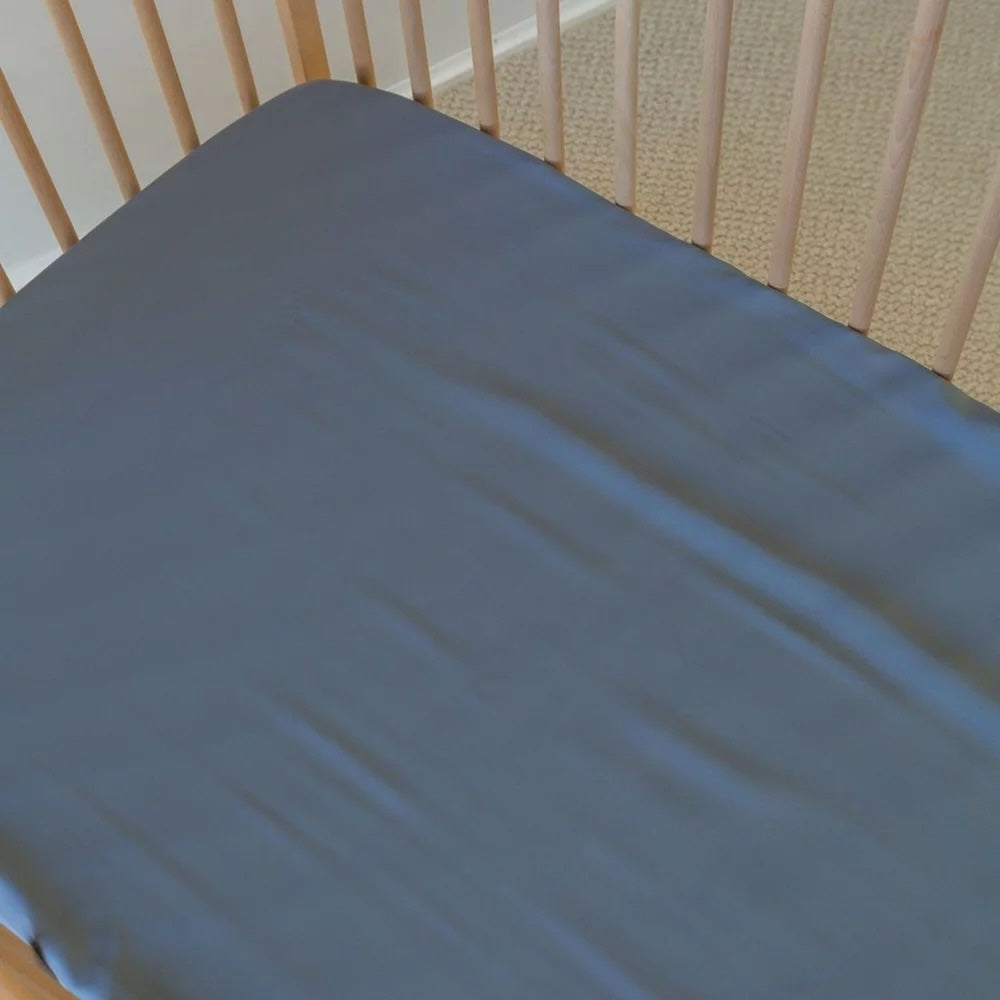 Bamboo Fitted Cot Sheets - Denim