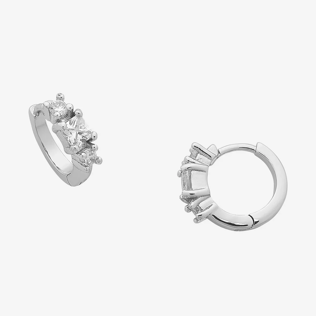 Zadie Clear Huggie Earrings -