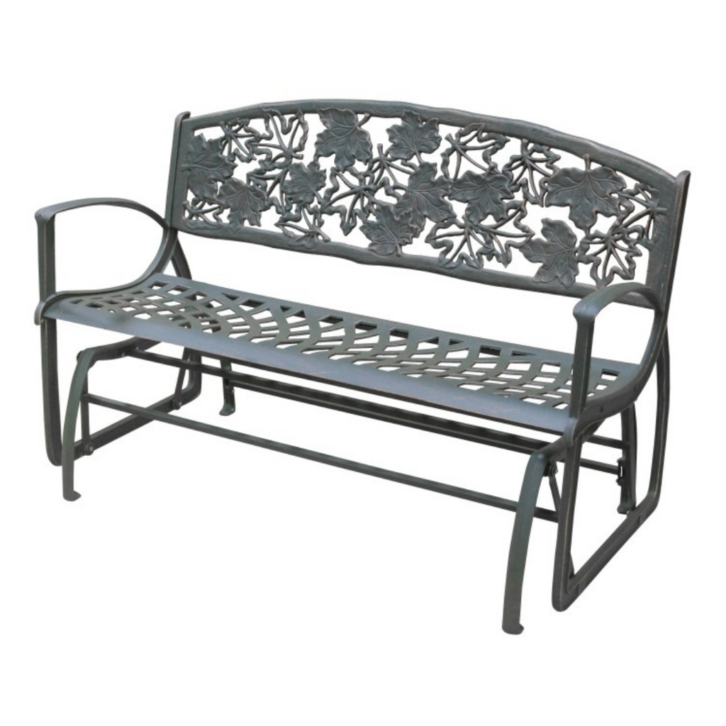 Cast Iron Glider Bench - Maple Leaf