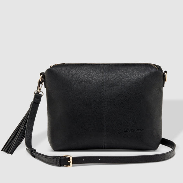 Daisy Stripe Crossbody Bag - Black