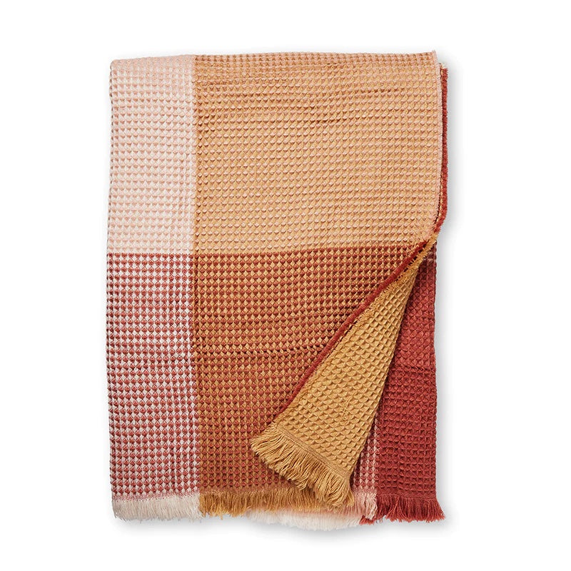Walker Waffle Check Throw 160x200cm - Pink