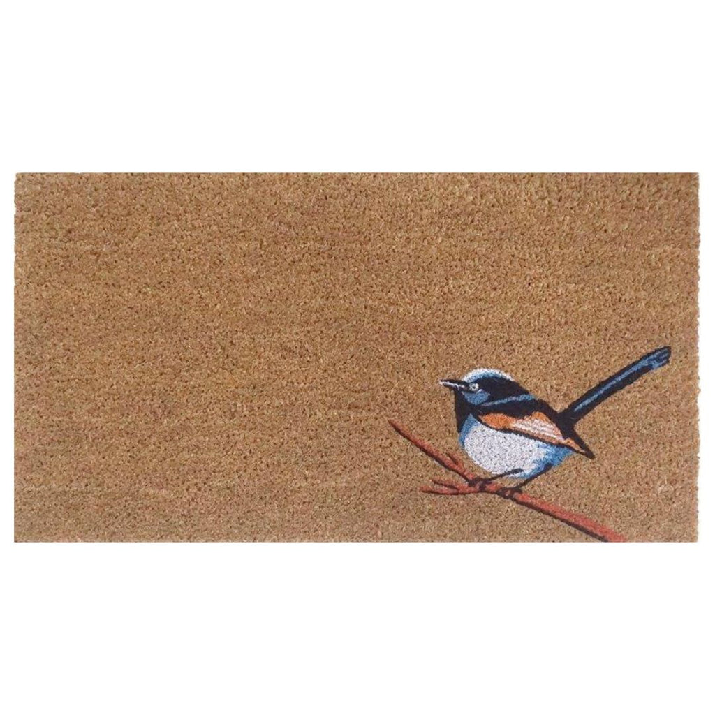 Doormat - Latex Coir Blue Wren 45x75cm