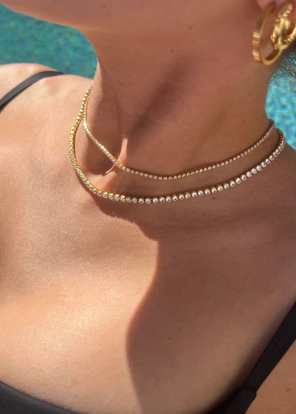 Isla Tennis Necklace - Gold