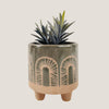 Avi Planter with Legs Blue & Sand 11cm