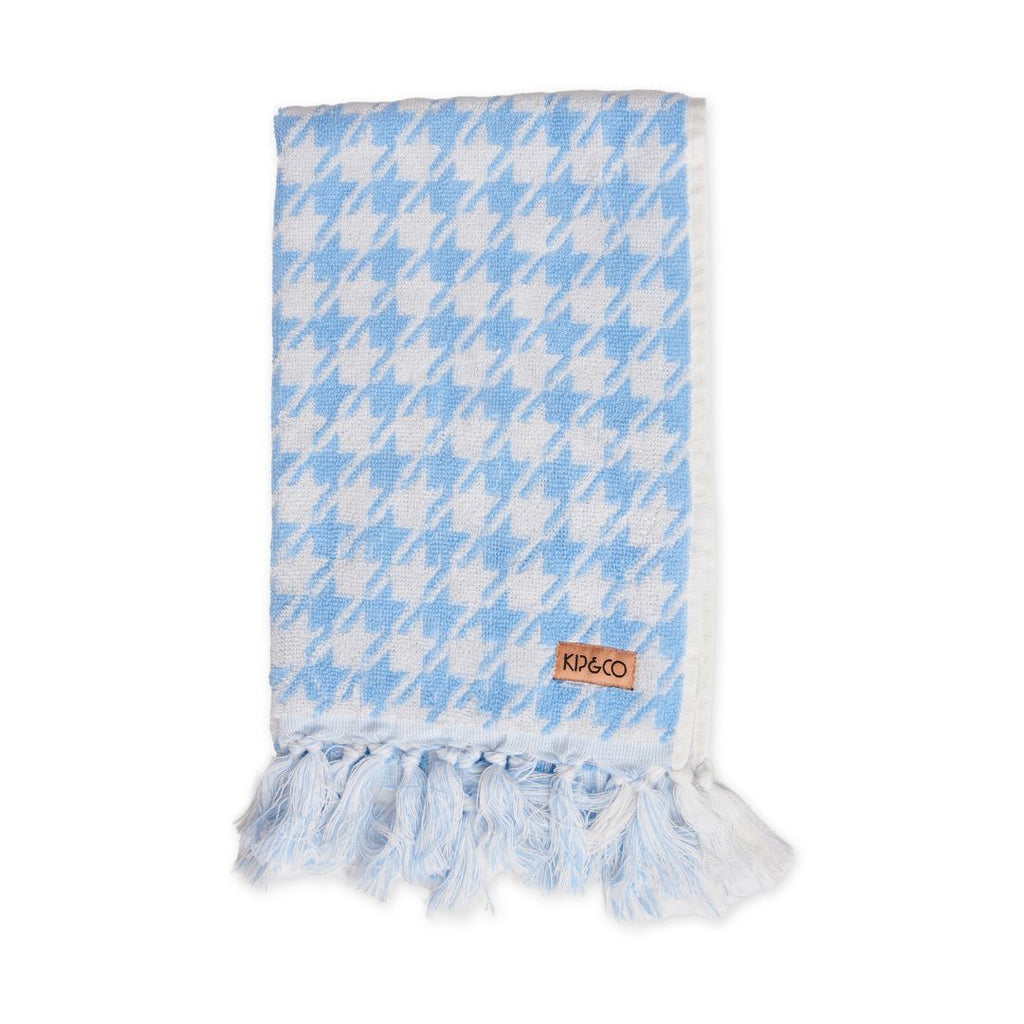 Terry Hand Towel - Houndstooth Blue