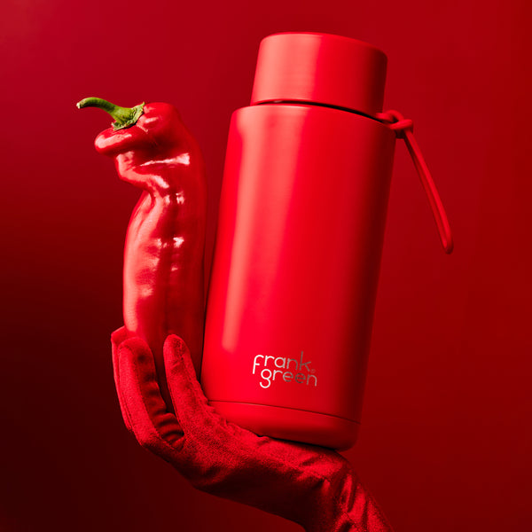 Ceramic Reusable Bottle - Atomic Red 34oz