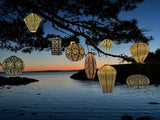 Solar Lantern Oval 40cm - Taupe