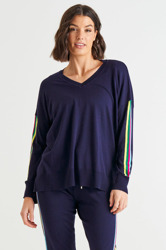 Karina Sweater Blue Rainbow -
