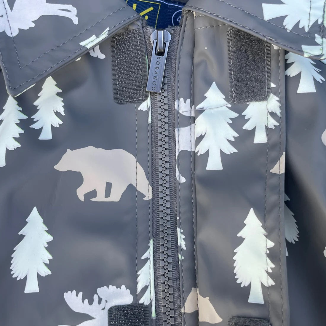 Bear Print Colour Change Sherpa Lined Raincoat -
