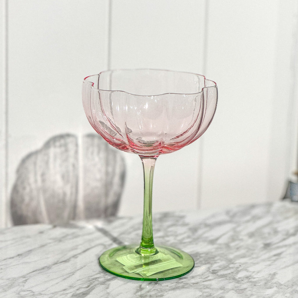 Tulip Glass Lotti - Pink/Green