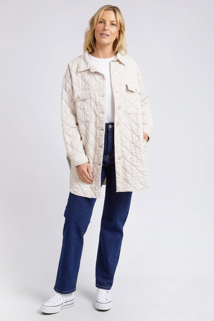 Katie Quilted Shacket - Oatmeal