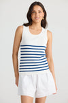 Amba Tank - White & Navy Stripe