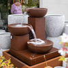 Trio Cascading Fountain - Iron Rust
