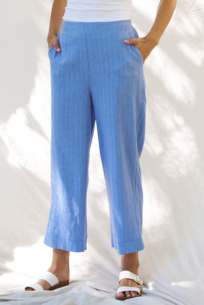 Parker Pant - Berry Blue Stripe