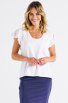 Magnolia Frill Sleeve Top - White