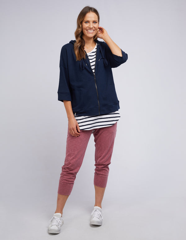 Beachy Zip Hoodie - Navy