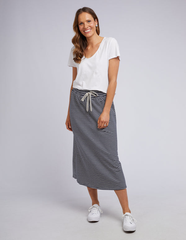 Travel Skirt - Navy / White Stripe