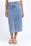 Eloise Denim Midi Skirt - Light Blue Wash