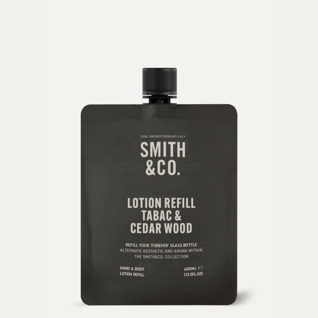 Smith & Co Hand Body Lotion Refill 400ml - Tabac & Cedarwood