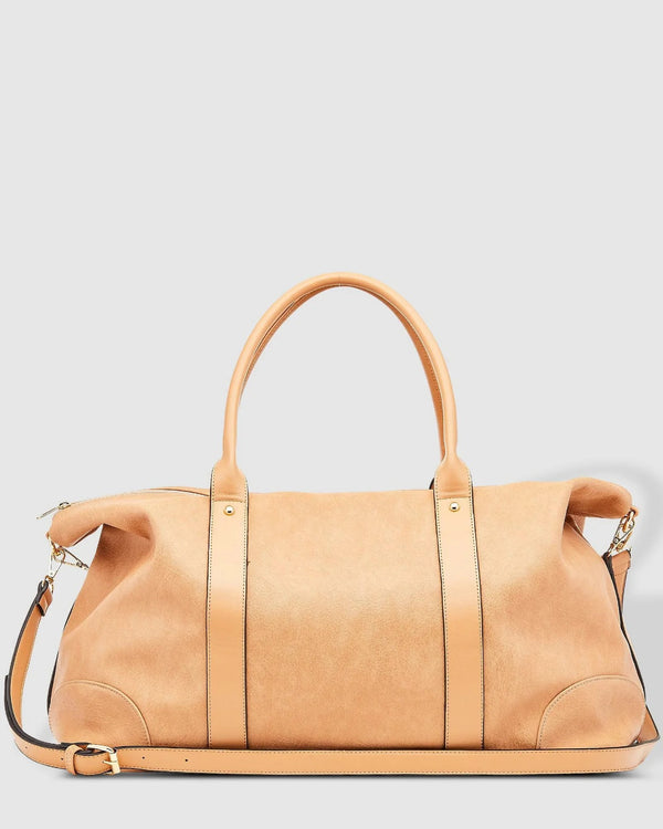 Alexis Stripe Weekender Travel Bag - Camel Stripe