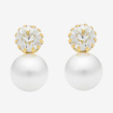 Vera Clear Cz Pearl Earring
