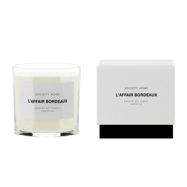 L’Affair Bordeaux Scented Soy Candle - White