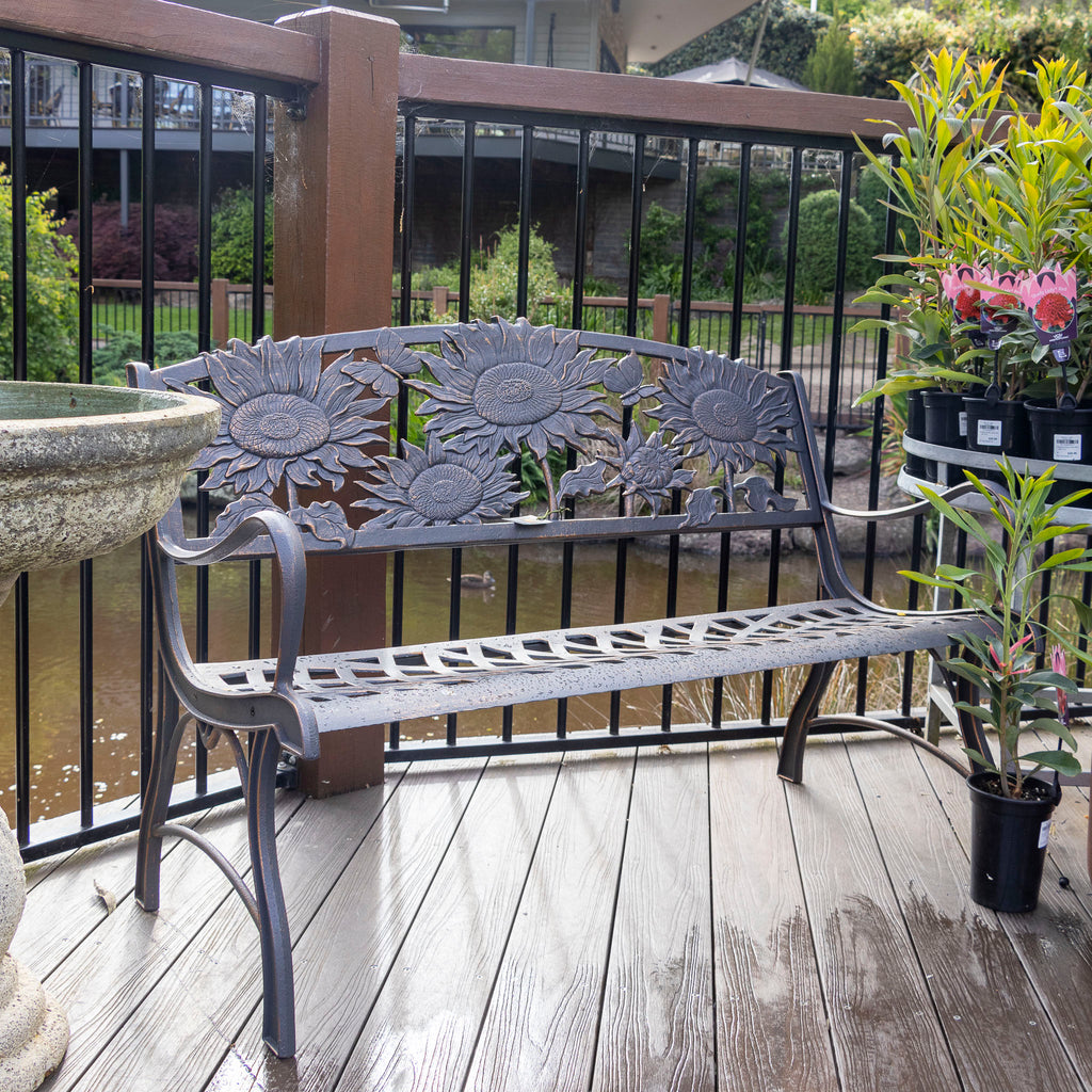 Cast Iron Bench - Sunflower