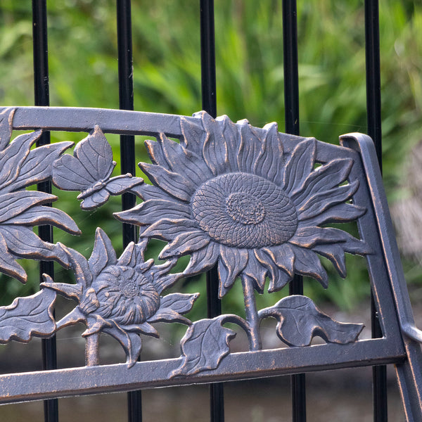 Cast Iron Bench - Sunflower