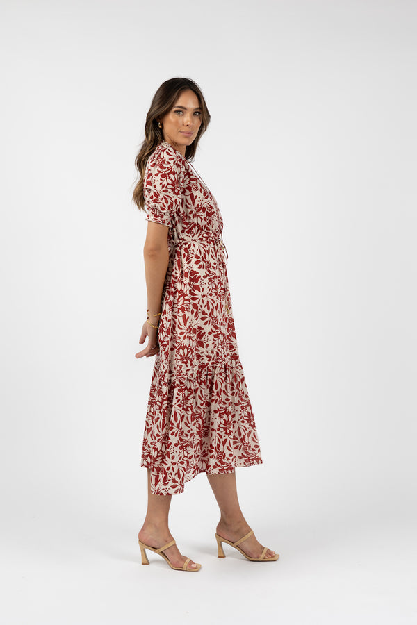 Eden Maxi Dress - Brick Print