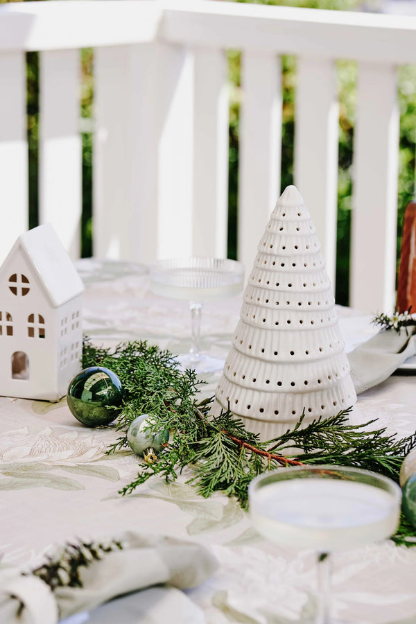 Christmas Tree White Table Decoration 12x19cm