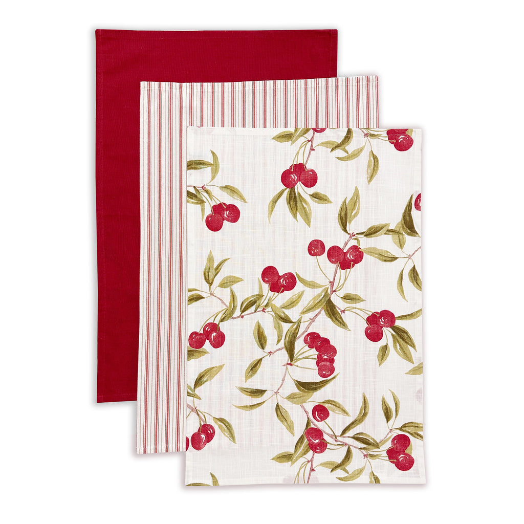 Cherry - Teatowel 3pk