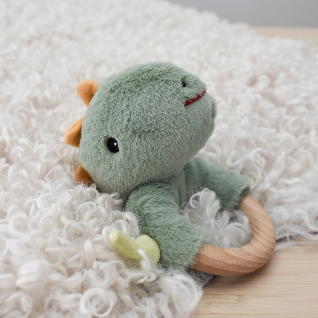 Snuggle Buddy Minty Dinosaur - Ring Rattle