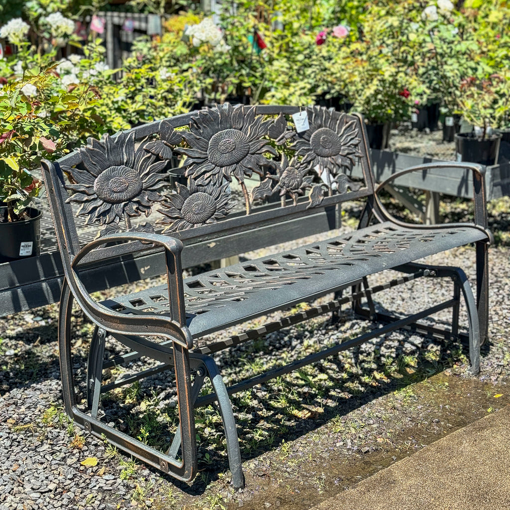 Cast Iron Glider Bench - Sunflower