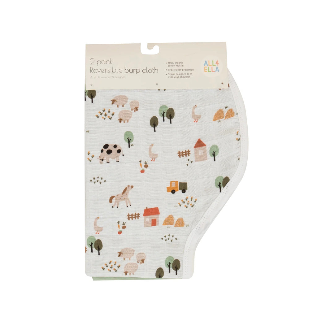 Burp Cloth 2pk - Country Farm