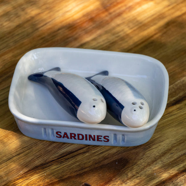 Ceramic Salt & Pepper 3pc Shaker - Sardine