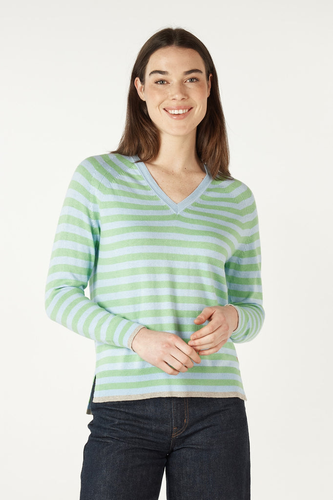 Essential Stripe V-Neck Knit -