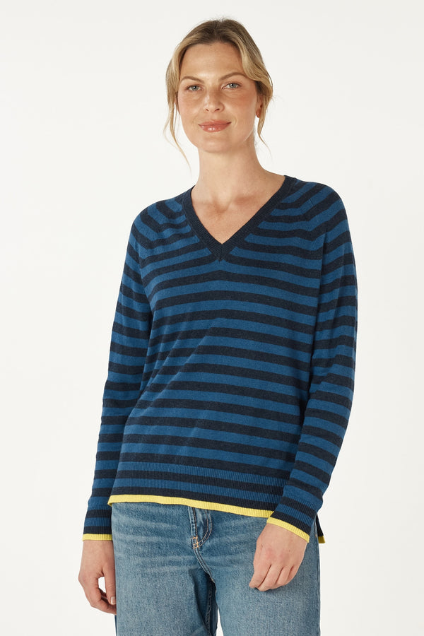 Essential Stripe V-Neck Knit -