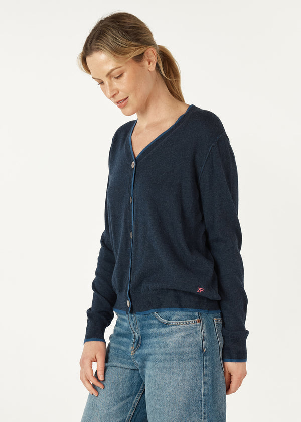 Essential V-Neck Cardi - Denim