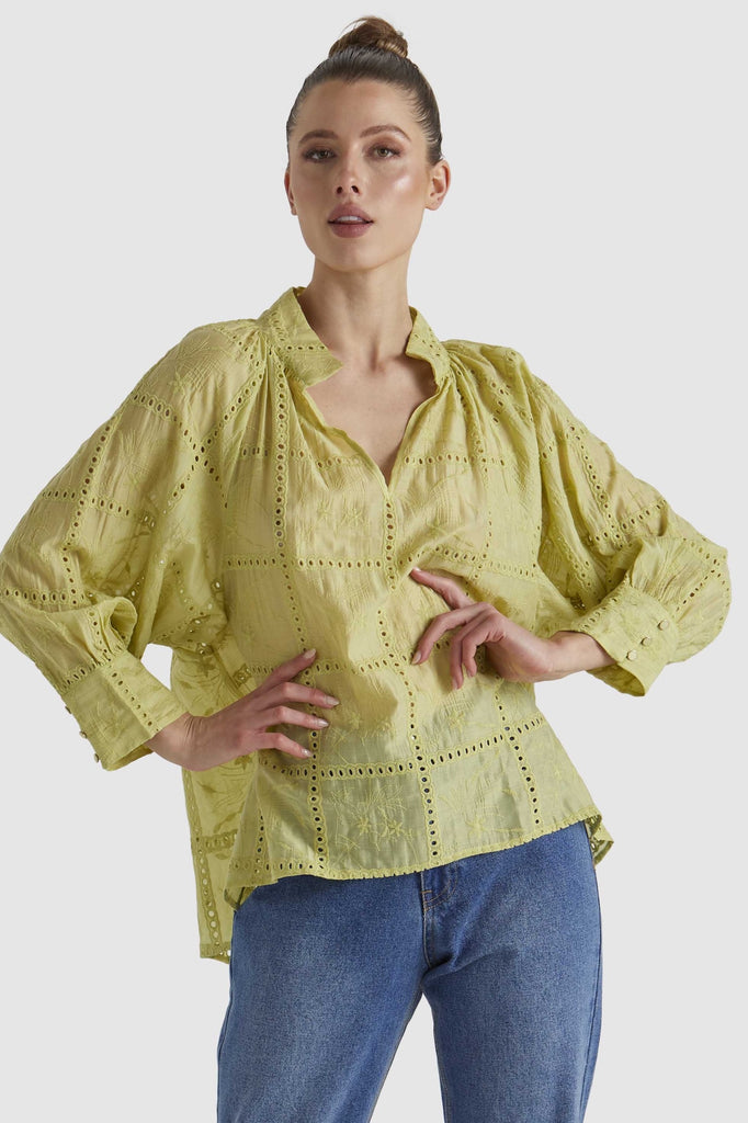 Whisper Blouse - Chartreuse