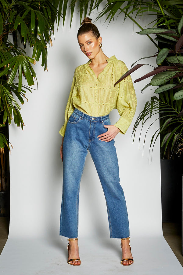 Whisper Blouse - Chartreuse