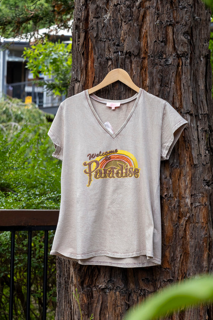 Welcome To Paradise T-Shirt One Size - Taupe