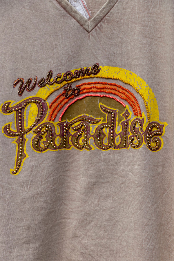 Welcome To Paradise T-Shirt One Size - Taupe