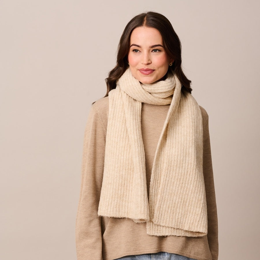 Ribbed Scarf - Beige