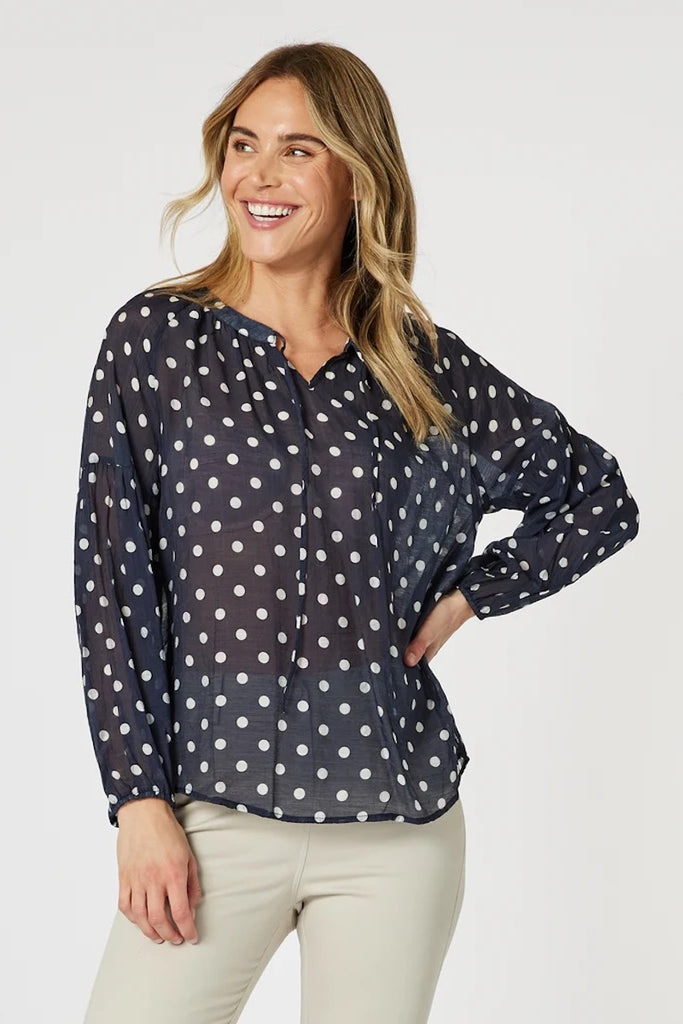 Sorrento Top - Navy/White