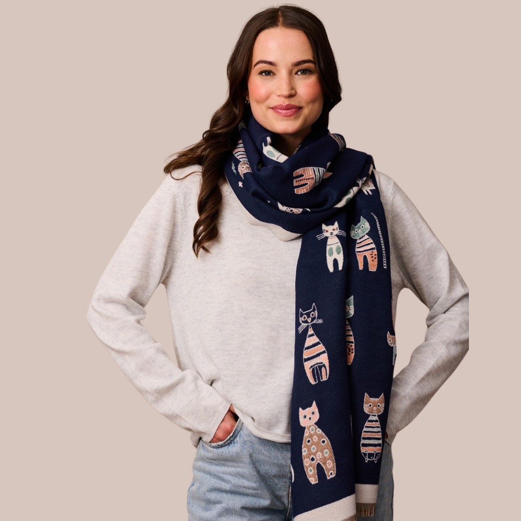 Aristocats Scarf - Navy