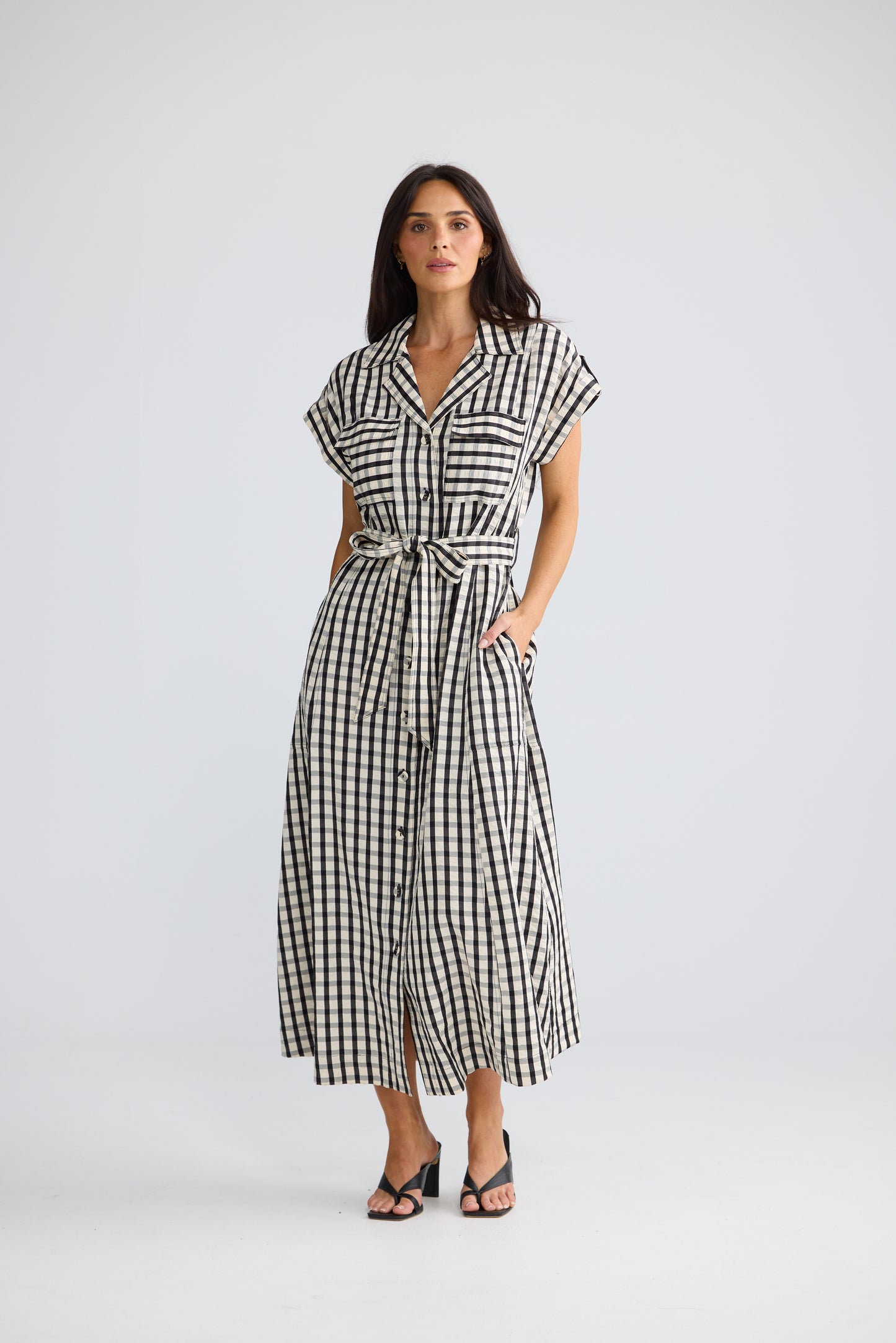 Portia Dress - Black Gingham