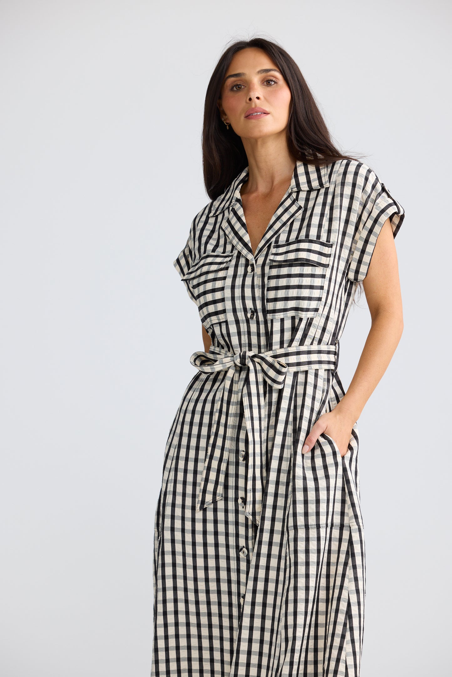 Portia Dress - Black Gingham